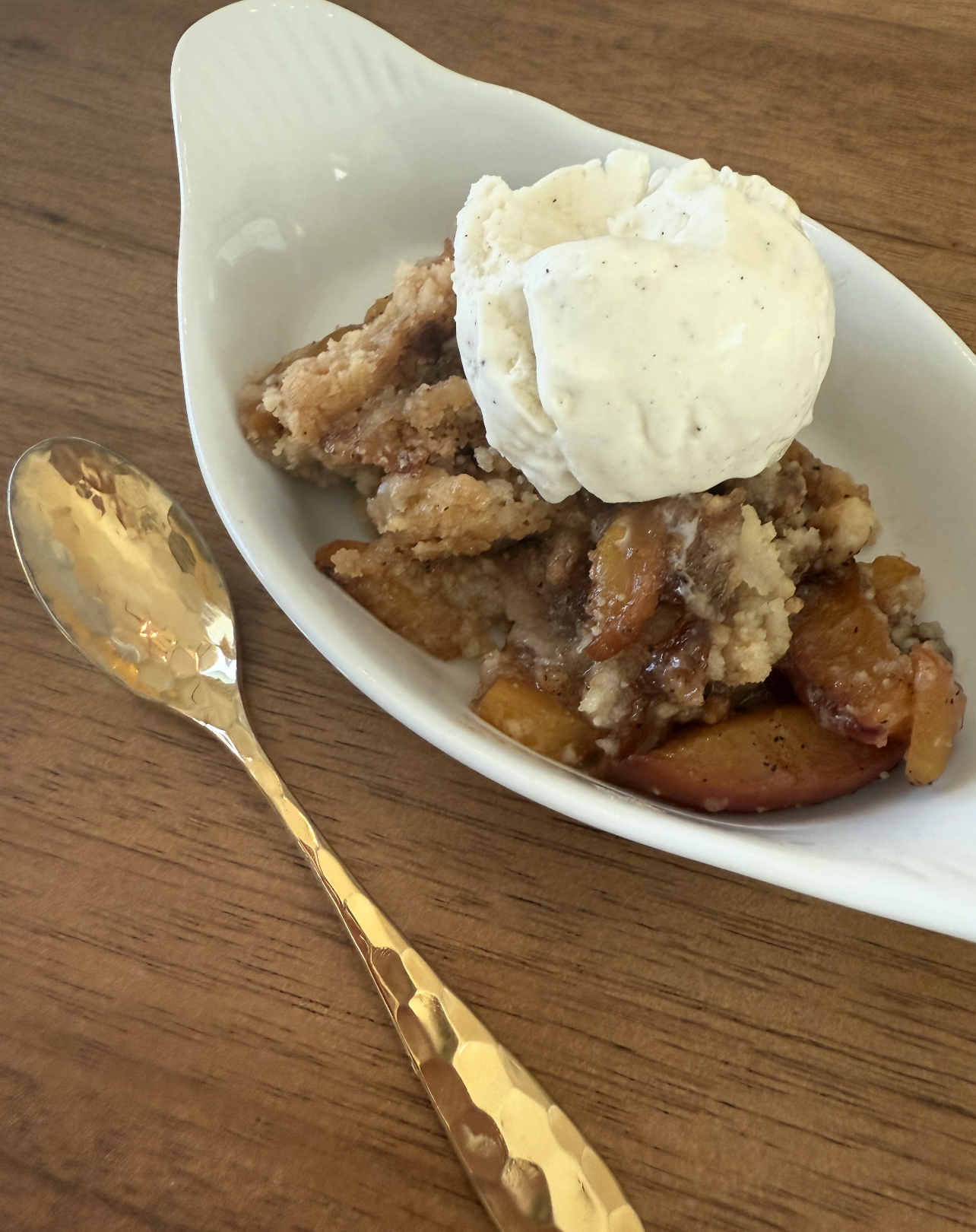 Brown Butter Whiskey Peach Cobbler